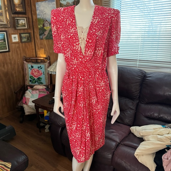 Vintage Karin Stevens Floral Cottagecore 90’s Dress - Picture 2 of 5